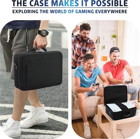 Gelozid Hard Shell Carrying Case for PS5, Protective Console Case for PlayStation 5 and Controllers, Portable Travel Case Compatible with PS5 Disk Digital Edition Games and Gaming Accessories in Kuwait