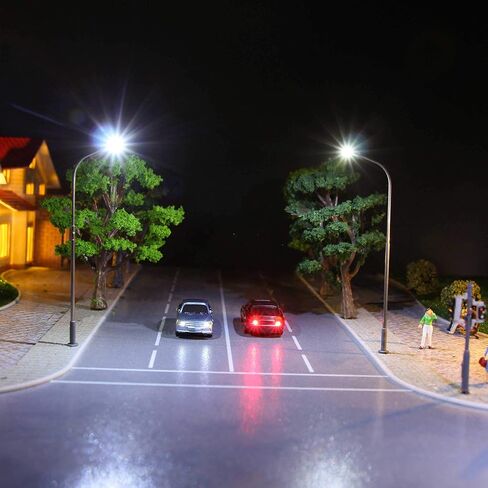 EC150 12pcs 1:150 N Scale Model Lighted Cars (Color Random) with 12V LEDs for Building Layout New in Saudi Arabia