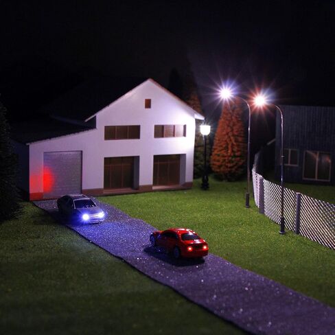 EC150 12pcs 1:150 N Scale Model Lighted Cars (Color Random) with 12V LEDs for Building Layout New in Saudi Arabia