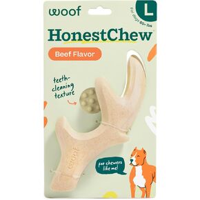 Woof Hourneschew Dog Toy Antler - لعبة مضغ الكلاب المتينة - مصنوعة من المكونات الطبيعية القائمة على النبات - مقاومة للرقائق - أكثر أمانًا من عظام الكلاب - متوسطة in Kuwait