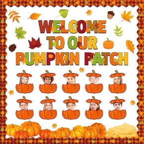 63pcs Fall Bulletin Board Decorations Fall Pumpkin Classroom Decorations Pumpkin Paper Cut -Outs Thanksgiving Bulletin Board Decor DIY Craft Photo Classroom Party in Kuwait