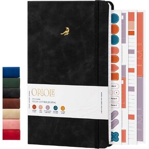 يحكم Oriole Vegan Leather دفتر ملاحظات - Racing Green | 176 صفحة من الورق المبطن سميكة | Soft Touch Hardcover Journal (5 × 8 بوصات) مع تصميم مربع للطيور الذهب وتصميم هدايا فاخرة in Kuwait