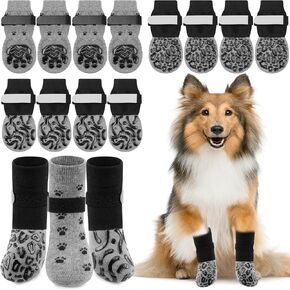 12 PCS Dog Socks for Hardwood Floors Non-Slip Dog Socks Shoes تمنع لعق PAW على الوجهين PAW حماية داخلية في الهواء الطلق لمنع الانزلاق والعق (متوسط ​​الحجم) in Kuwait