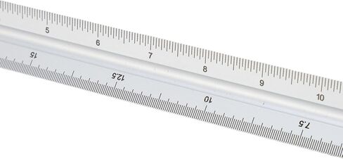 Evgatsauto Architectural Scale Aluminium Triangular Ruler 30cm 1:20 ، 1:25 ، 1:50 ، 1:75 ، 1: 100 ، 1: 125 للهندسة المعمارية والهندسة والتوضيح التقني (Silver) in Saudi Arabia