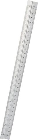 Evgatsauto Architectural Scale Aluminium Triangular Ruler 30cm 1:20 ، 1:25 ، 1:50 ، 1:75 ، 1: 100 ، 1: 125 للهندسة المعمارية والهندسة والتوضيح التقني (Silver) in Saudi Arabia