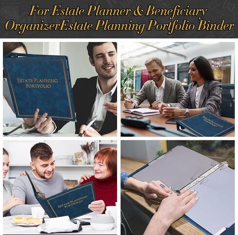 حافظة التخطيط العقارية Chiazllta مع مخطط مقسم لتبادل التبويب عندما أموت منظم Binder Pu Leather 3 حلقة تنظيم الوصايا الثقة في المحاماة الرغبات النهائية (أسود) in Kuwait