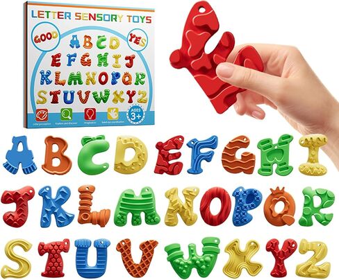 26pcs A -Z العديد من الحروف المملوكة الحجارة الحسية للأطفال ， الحجر القلق الناعم المليء بالتوحد أطفال تهدئة - ألعاب الإجهاد المملوءة للطلاب تخفيف القلق - جوائز صغيرة تململ ألعاب in Kuwait