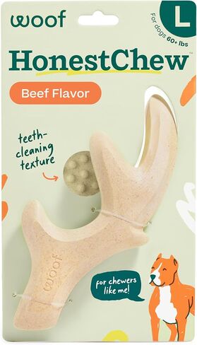 WOOF HonestChew Dog Toy Antler - Durable Dog Chew Toy - Made with Natural, Plant-Based Ingredients - Splinter-Resistant - Safer Than Dog Bones - Medium in Kuwait