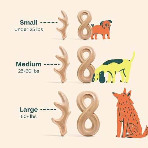 WOOF HonestChew Dog Toy Antler - Durable Dog Chew Toy - Made with Natural, Plant-Based Ingredients - Splinter-Resistant - Safer Than Dog Bones - Medium in Kuwait