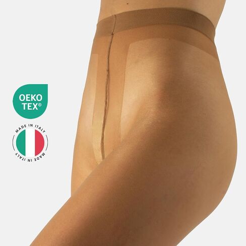 CALZITALY Womens tights, Sheer Nylons, Summer Pantyhose, Stockings 8DEN, Natural, Natural Tane, S, M, L, Made in Italy in Kuwait