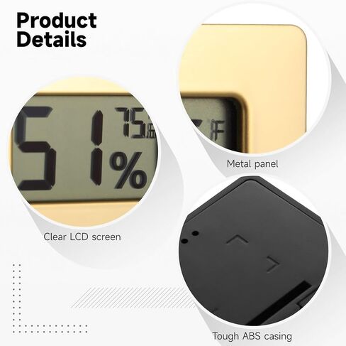 Compact 2-in-1 Humidity & Temp Monitor, ±2% Rh Hygrometer Thermometer for Greenhouses, Humidors, and Reptile Terrariums, Digital Display, 32–99% Range in Saudi Arabia