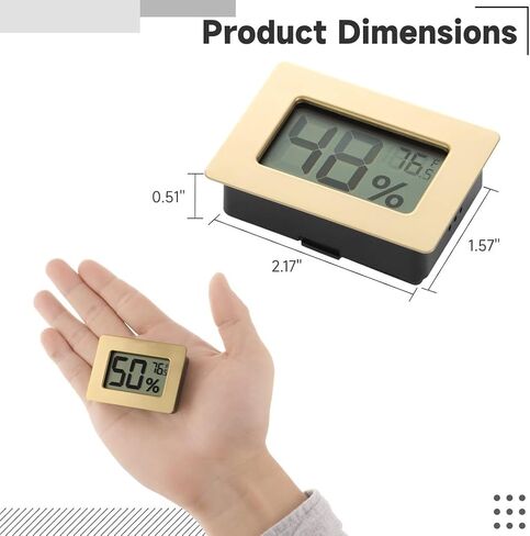Compact 2-in-1 Humidity & Temp Monitor, ±2% Rh Hygrometer Thermometer for Greenhouses, Humidors, and Reptile Terrariums, Digital Display, 32–99% Range in Saudi Arabia
