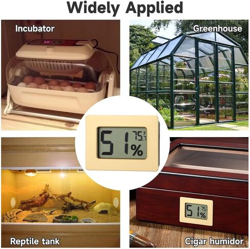 Compact 2-in-1 Humidity & Temp Monitor, ±2% Rh Hygrometer Thermometer for Greenhouses, Humidors, and Reptile Terrariums, Digital Display, 32–99% Range in Saudi Arabia