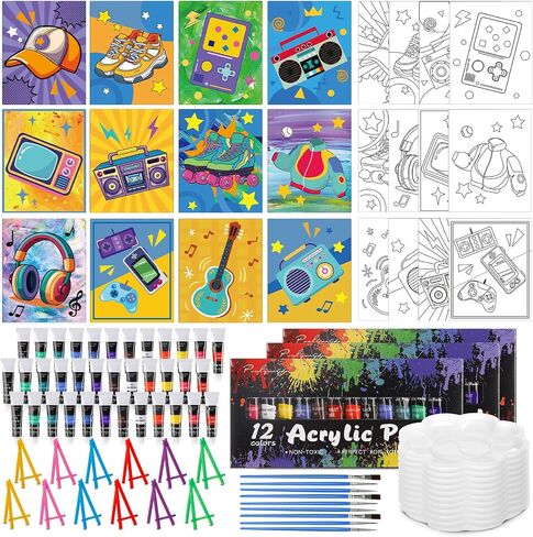 Sherr 108 Pcs Lady Sip and Paint Kit, Pre Drawn Canvas for Adults in Saudi Arabia