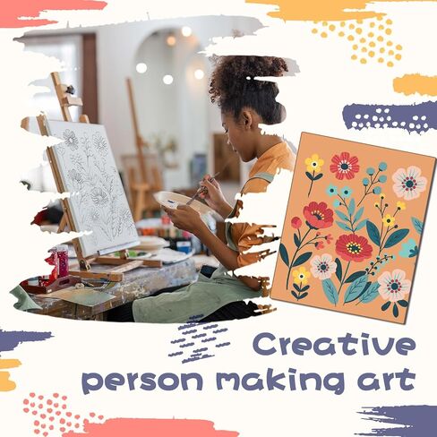 SHERR 108 PCS 12 SET PRE CANVAS CANVAS Painting KIT 8 '' X 10 '' SIP and Paint Kit Gift for البالغين مسبقًا المطبوعين اللوازم الفنية DIY للبالغين البالغين. in Kuwait