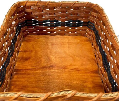 Amish Double Pie Carrier Square Oak Handmade Basket Swinging Handles by Amish Baskets and Beyond (Red) in Kuwait