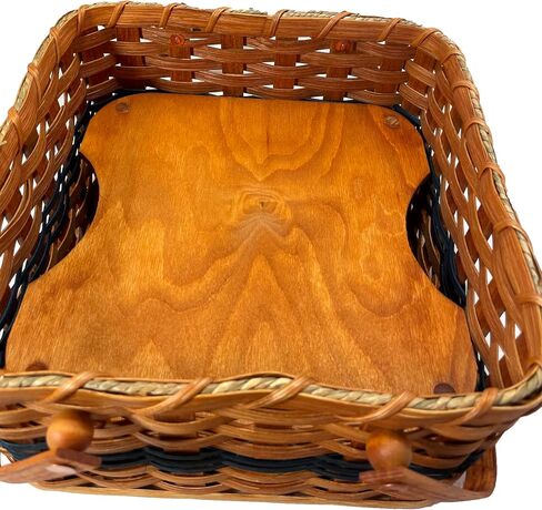 Amish Double Pie Carrier Square Oak Handmade Basket Swinging Handles by Amish Baskets and Beyond (Red) in Kuwait