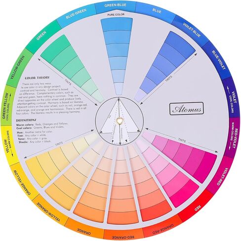Coheali Rotatable Color Wheel - ألوان مائية دليل خلط دليل العجلة فئة التدريس أداة خلط اللون دليل الصباغ in Kuwait