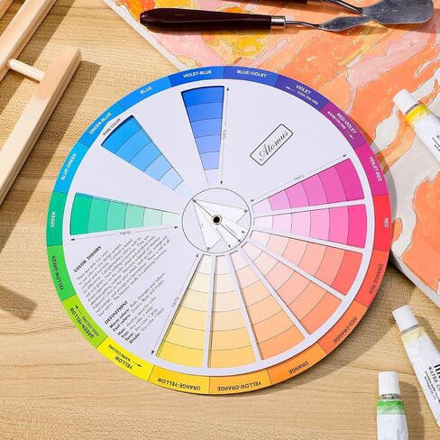 Coheali Rotatable Color Wheel - ألوان مائية دليل خلط دليل العجلة فئة التدريس أداة خلط اللون دليل الصباغ in Kuwait