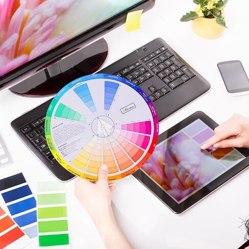 Coheali Rotatable Color Wheel - ألوان مائية دليل خلط دليل العجلة فئة التدريس أداة خلط اللون دليل الصباغ in Kuwait