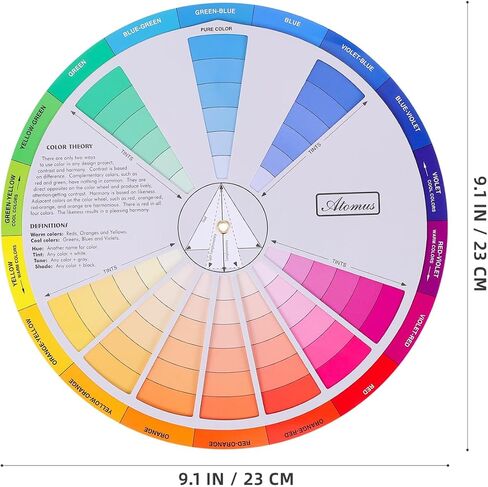 Coheali Rotatable Color Wheel - ألوان مائية دليل خلط دليل العجلة فئة التدريس أداة خلط اللون دليل الصباغ in Kuwait