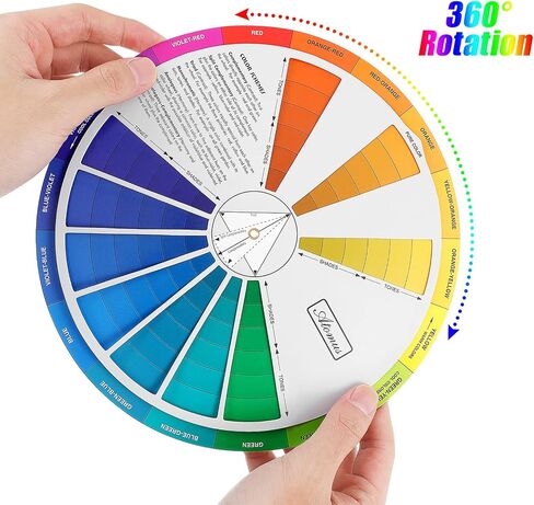 Coheali Rotatable Color Wheel - ألوان مائية دليل خلط دليل العجلة فئة التدريس أداة خلط اللون دليل الصباغ in Kuwait