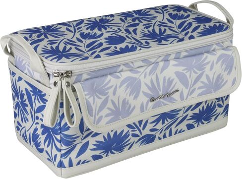 Everything Mary Floral Sewing Box Organizer - 3 Pockets, Durable Polyester Tote with Zipper Closure, Luggage Band, and Handles - Portable Sewing Storage for Notions, Patterns, and Supplies in Saudi Arabia