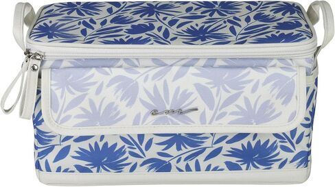 Everything Mary Floral Sewing Box Organizer - 3 Pockets, Durable Polyester Tote with Zipper Closure, Luggage Band, and Handles - Portable Sewing Storage for Notions, Patterns, and Supplies in Saudi Arabia