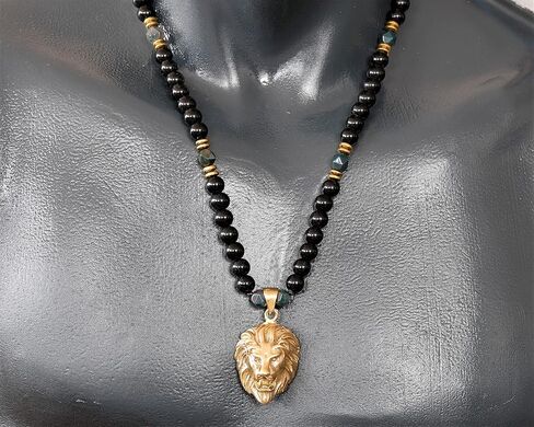 Elisajewelryart - قلادة أسد فريدة من نوعها قلادة نمر زرقاء داكنة نمر نمر مخير قلادة حقيقية أصلية توازن الحجر الحجر قلادة الحيوان قلادة للجنسين (22 ، عين النمر الأزرق الداكن) in Saudi Arabia
