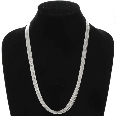 20 Strand Native American Liquid Silver Necklace Two Feet Long Sterling Heishi Beads 0320 in Saudi Arabia