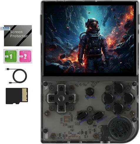 RG35XX 2024 لوحات تحكم ألعاب RETRO مع بطاقة 64 جيجابايت RG35XX Game Game Console 3.5 بوصة شاشة Linux System Classic Emulator Hand Lamed Gaming Console Support HD TV Output in Kuwait