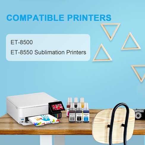 Sublimation Ink Refillable for Epson ET-8550 ET-8500 Wide-Format Supertank Printers for Heat Transfer (6 Bottles of 70 ML,BK,PB,C,M,Y,GR) in Saudi Arabia