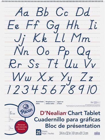 D'Nealian Chart Tablet ، 24 "x32" ، مخطوطة ، 25 ورقة in Saudi Arabia