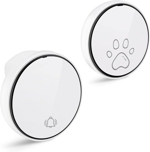 Comsmart Smart Wireless Dog Door Bell, Doggie Doorbell for Pet Potty Training Communication Go Outside Press Button with 38 Melodies 4 Volume Levels LED Flash (1 Receiver & 2 Transmitter), Black in Kuwait