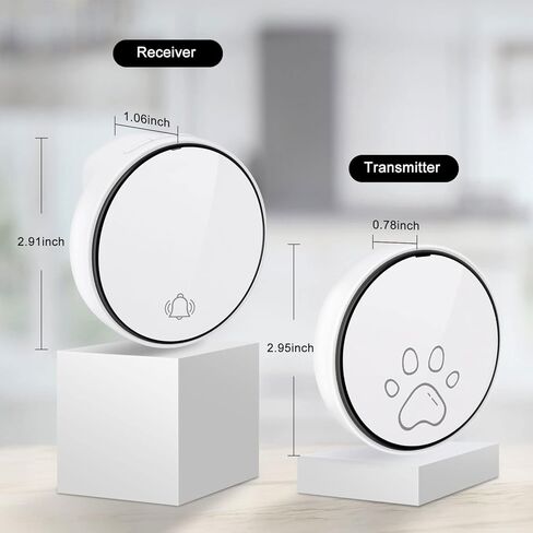 Comsmart Smart Wireless Dog Door Bell, Doggie Doorbell for Pet Potty Training Communication Go Outside Press Button with 38 Melodies 4 Volume Levels LED Flash (1 Receiver & 2 Transmitter), Black in Kuwait