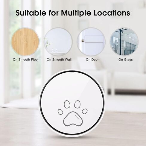 Comsmart Smart Wireless Dog Door Bell, Doggie Doorbell for Pet Potty Training Communication Go Outside Press Button with 38 Melodies 4 Volume Levels LED Flash (1 Receiver & 2 Transmitter), Black in Kuwait