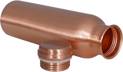 زجاجة مياه نحاسية نقية 34 أونصة زجاجة مياه نحاسية مع غطاء - زجاجة مياه نحاسية أيورفيدية - وعاء مياه نحاسي - اشرب المزيد من زجاجة ماء مضادة للتسرب in Kuwait