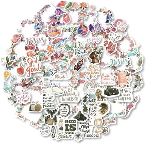Christian Stickers for Bible Journaling Made of Washi Tape 125 PCS, Inspirational Verses and Decorative Frames Bible Stickers, Perfect for Bible Study, Planners, Laptops and Water Bottles in Kuwait
