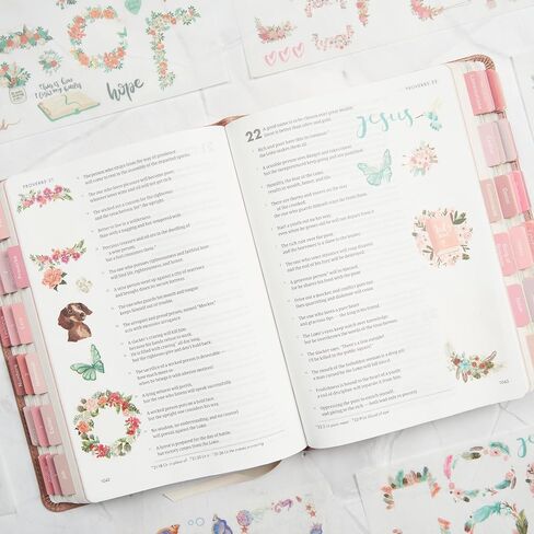Christian Stickers for Bible Journaling Made of Washi Tape 125 PCS, Inspirational Verses and Decorative Frames Bible Stickers, Perfect for Bible Study, Planners, Laptops and Water Bottles in Kuwait