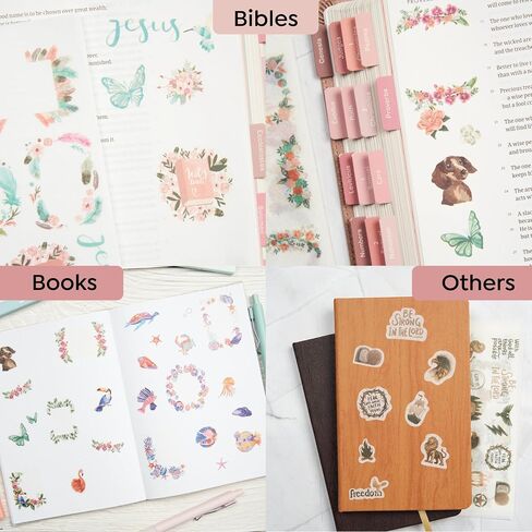Christian Stickers for Bible Journaling Made of Washi Tape 125 PCS, Inspirational Verses and Decorative Frames Bible Stickers, Perfect for Bible Study, Planners, Laptops and Water Bottles in Kuwait