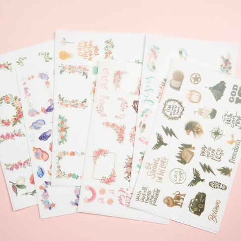 Christian Stickers for Bible Journaling Made of Washi Tape 125 PCS, Inspirational Verses and Decorative Frames Bible Stickers, Perfect for Bible Study, Planners, Laptops and Water Bottles in Kuwait