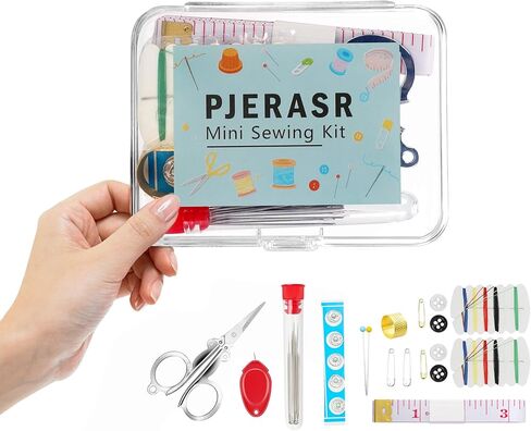 Min Sewing Kit, Travel Sewing Kit with Multi-Color Threads, Scissors, Needles, Buttons, Portable Emergency Sewing Tool Set with Storage Case, Adults Sewing Repair Kit for Craft Supplies in Saudi Arabia