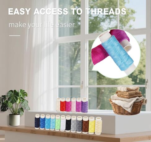 StiVerse 84 Pcs Mini Sewing Kit for Adults, 18 Color Needle and Thread kit, Professional Sewing, Supplies Accessories for Travel Beginners Worker Kids, Emergency, DIY and Home in Kuwait