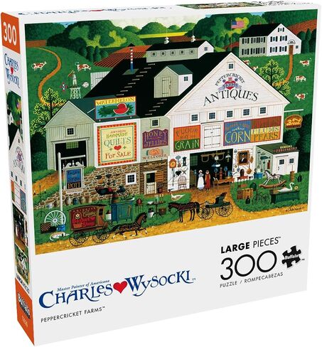 Buffalo Games - Charles Wysocki - Peppercricket Farms - 300 قطعة كبيرة من بقطات بانوراما للبالغين - تحدي لغز مثالي لليالي اللعبة in Saudi Arabia