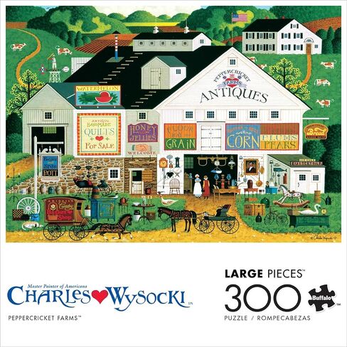 Buffalo Games - Charles Wysocki - Peppercricket Farms - 300 قطعة كبيرة من بقطات بانوراما للبالغين - تحدي لغز مثالي لليالي اللعبة in Saudi Arabia