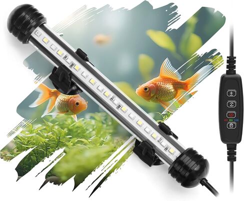 LED Submersible Aquarium Light 4W Underwater Fish Tank Light with Blue White&Blue and White Three Light Modes Timer Automatic On/Off and Dimmer Brightness Adjustable (7.5inch) in Saudi Arabia