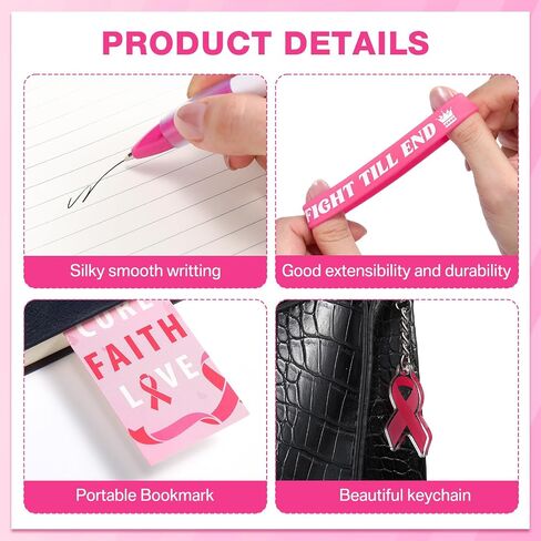 120 Pcs Suicide Prevention Awareness Gift Set Include Pens Ribbon Silicone Bracelets Wristbands Bookmark Keychain Organza Bag for Office Public Charity Events Supplies in Saudi Arabia