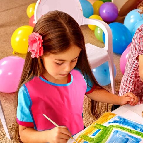 Art Smock Painte Marron ملون مقاوم للماء فنان فنان Smock يرسم مآزر مع الأكمام الطويلة in Kuwait