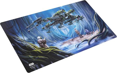 Star Wars Unlimited Dagobah Game MAT - Officially Licensed, Full-Color Printed, Playmat, Slip-Resistant 24" by 14" Rubber Mat, Compatible with TCGs & LCGs, Made by Gamegenic in Saudi Arabia
