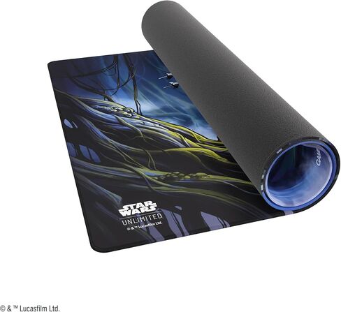 Star Wars Unlimited Dagobah Game MAT - Officially Licensed, Full-Color Printed, Playmat, Slip-Resistant 24" by 14" Rubber Mat, Compatible with TCGs & LCGs, Made by Gamegenic in Saudi Arabia